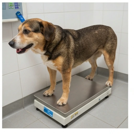 Dog during a veterinary consultation