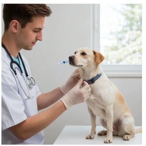 Dog during a veterinary consultation