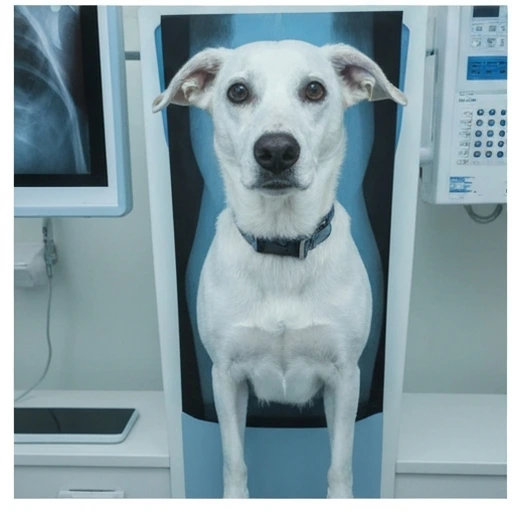 Veterinarian examining a dog