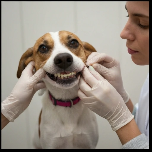 Canine patient during vet visit