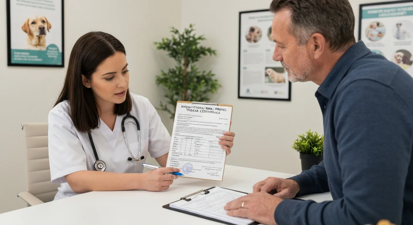 Veterinary consultation with pet documentation