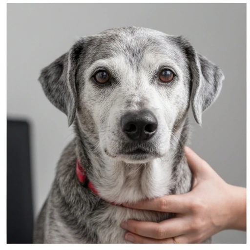 Dog at a routine health assessment